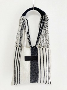 メキシコ製・手織りのハンモックバッグ(S)STRIPE / NAT BLK-A