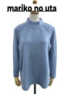 <2025梅春新作>あったか素材無地長袖Tｼｬﾂ ﾊｲﾈｯｸ首元ｽﾄｰﾝ付き 2025梅春物人気 真里子の詩
