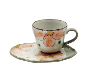 ≪メーカー取寄≫彩り桜　一客碗皿 [日本製 美濃焼 食器]　箱入り