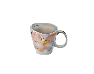 ≪メーカー取寄≫手描桜　マグカップ [日本製 美濃焼 食器]　箱入り