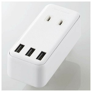 エレコム　ELECOM　モバイルUSBタップ AC×2口+USB×3ポート 最大2.4A 直差し（ホ