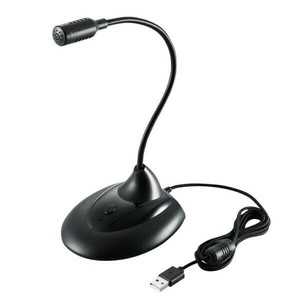 エレコム ELECOM スタンドマイク ブラック HS-MC07UBK フレキシブルアーム ミュート