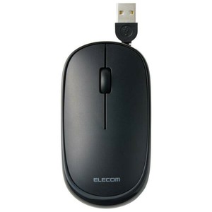 エレコム ELECOM 巻取り式 有線マウス “Slint”3ボタン M-TM10UBBK マウス