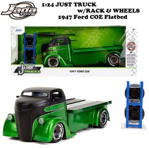 JADATOYS 1:24 JUST TRUCKS w/RACK & WHEELS  1947 Ford COE Flatbed  ミニカー