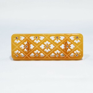 【帯留め】透かし彫 菱菊　卵甲  (1173-1046-030)