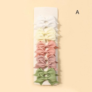 ヘアクリップ 10色 10点セット 子供用 グログランリボン  髪飾り