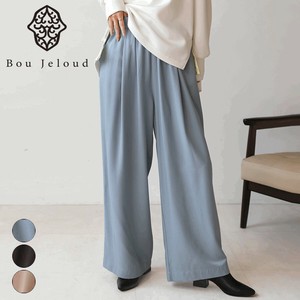 【SALE】シャイニーリラックスパンツ◇程よい光沢感のあるリラックスパンツ