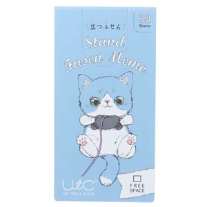 【付箋】いわさきゆうし 立つふせん 夜更かししてゲームするネコ フリースペース ねこ