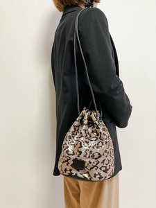 【Swaraj】/レオパード柄スパンコールレザーコンボ巾着BAG
