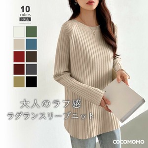 ラグランスリーブニット スリットニット ゆったり体型カバー ニット ロング スリット ゆったり ラグラン