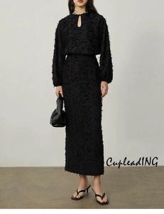 ◆◆大人気◆◆激安セール 肌にやさしい ブラウス セットアップ ストレート 長袖 ロングスカート