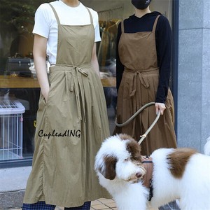 ＜人気商品＞INSスタイル エプロン 百ひだ 撥水 ネイルサロンエプロン 防汚 薄手 美容室エプロン 袖なし