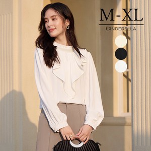 【M-XL】ゆったりと波打つように計算されたラッフルフリルがポイントのブラウス。