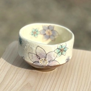 美浓烧 日本茶杯 铁线莲