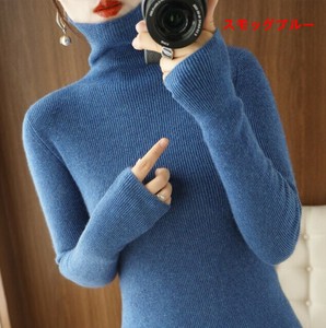 セーター ニット 秋冬 ハイネックカットソー 長袖 弾力  無地 快適 レディース ファッション HY-2118#BQ772