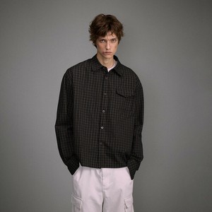 P20100 ワイシャツ  2025春夏新作 ヴィンテージ メンズ トップス チェック 欧米風 男女通用