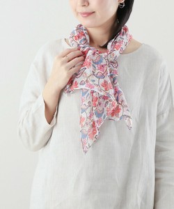 シルク混 エスニック柄プリントショール 120×40cm B25S046