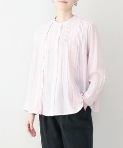 Button Shirt/Blouse Pintucked Cotton