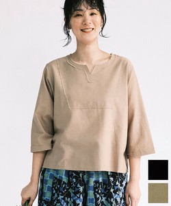 綿麻カットオフ・エンザイムウォッシュカットオフ・ブラウス 25S428