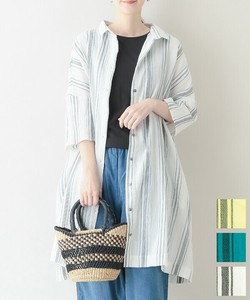 Casual Dress Crinkle Shirt Dress Dobby