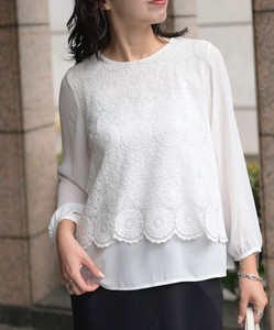 Button Shirt/Blouse Lace Blouse