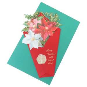 【クリスマス】クリスマスブーケカード レッド