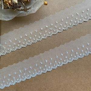 Handicraft Material Tulle Lace Lame silver 13m Made in Japan