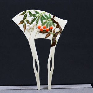 【かんざし】蒔絵 南天　アイボリー  (1171-1227-020)