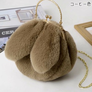 ※耳部分べたつきあり【OUTLET80%OFF】WT0910o-c うさ耳エコファーがま口バッグ かわいい 秋 冬