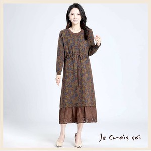 Casual Dress Design Floral Pattern Scallop