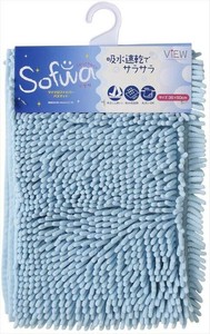 ソフワ マイクロファイバーバスマット 36×50 ブルー