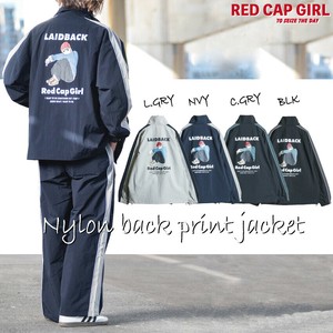 【SPECIAL PRICE】RED CAP GIRL 撥水ナイロン バックプリント ラグランジャケット