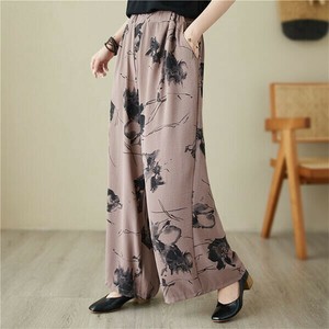 Cropped Pant Flower Print Big Silhouette