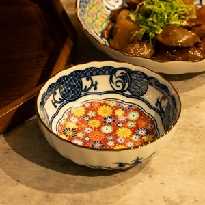 Mino ware Side Dish Bowl Japanese Tableware Hana Komon 14cm 4.5-sun Made in Japan