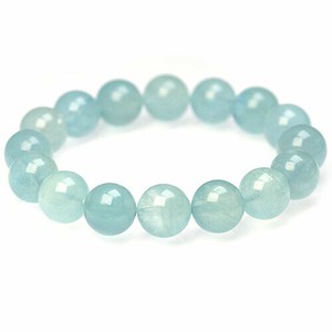 Gemstone Bracelet Aquamarine/Coral Natural Stone 13mm