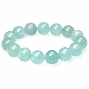 Gemstone Bracelet Aquamarine/Coral Natural Stone 13mm