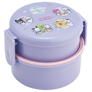 抗菌 丸型ランチボックス2段(フォーク付) 【サンリオキャラクターズ×すこぶる動くウサギ】 スケーター