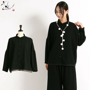 Button Shirt/Blouse black Formal Made in Japan