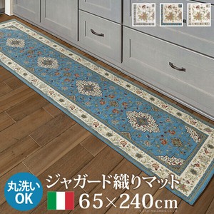 【直送可】イタリア製ジャガード織りマット-イスタ65x240cm