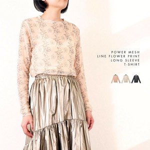 T-shirt Flower Print Long T-shirt Mesh [2025 NEW]