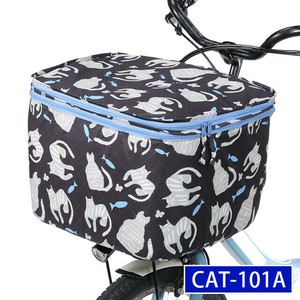 【雨具】【カバー】【自転車用品】2段式前カゴカバー(ネコ柄シリーズ)　フィッシュキャット CAT-101A