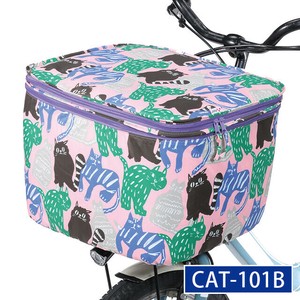 【雨具】【カバー】【自転車用品】2段式前カゴカバー(ネコ柄シリーズ)　キャットパラダイス CAT-101B