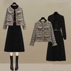ワンピーススーツ コート+ワンピース 無地 秋冬 長袖 快適 レディース ファッション  ABQ529