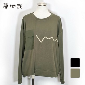 T 恤/上衣 针织衫 切换 口袋