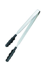 N抗菌耐熱カラートングスリム(大）　300mm ブラック