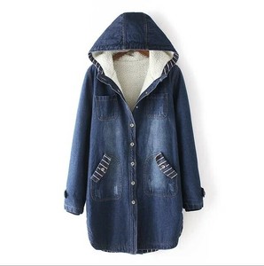 コート 長袖  裹起毛  厚手 フード付き デニム綿服 無地  快適 レディース ファッション ABQ573