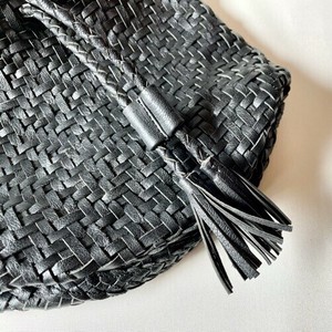 本革【Swaraj】ゴート編み巾着ショルダーBAG（山羊革）★SALE