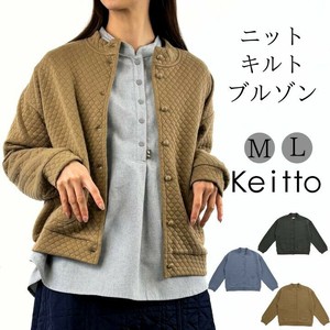 Coat Quilt Ladies fashion Cotton Batting Collarless Blouson