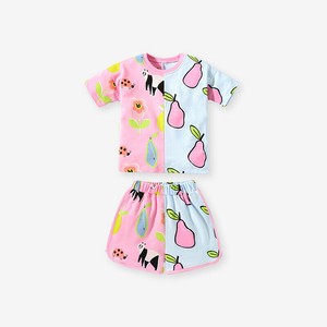 韓国スタイル 6サイズ シャツ パンツ 2点セット 半袖 プリント