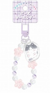 ■2025SS　新作■　アクリルチャーム付きビーズキーホルダー　ねこ